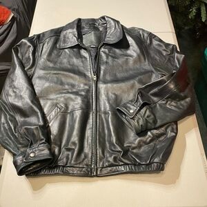 Vintage American Classics Motorcycle Leather Jacket Coat Moto Black Men's Large
